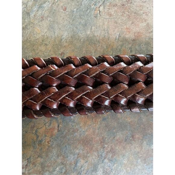 Trafalgar Brown Leather Braid Belt size 44 - Picture 4 of 6